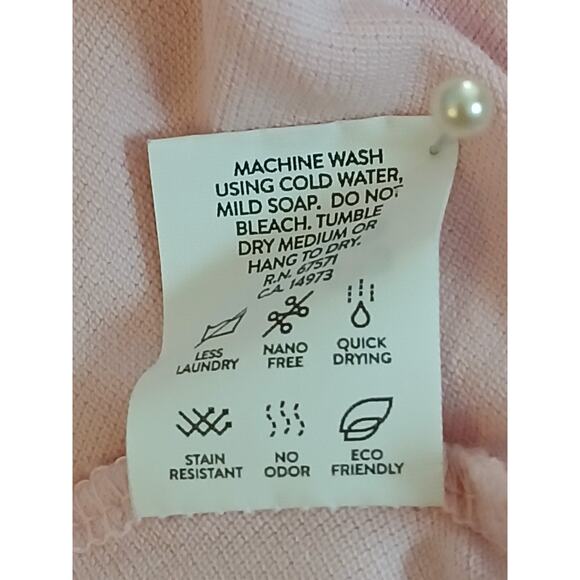 Ably Button Front Filium Activated Calla Polo Shirt Pink Plus Size XXL - Picture 9 of 10